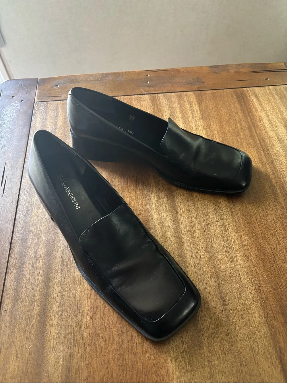 Black Leather Women’s Slip-On Loafers